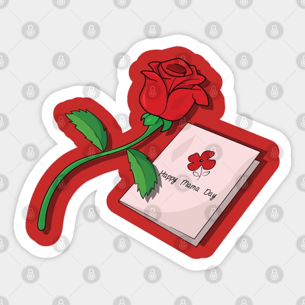 Rose and Card Mother's Day Gift Sticker by Lookify
